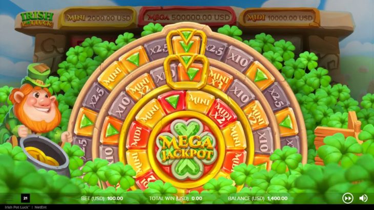 【オンラインカジノ】Irish Pot Luck jackpot wheel